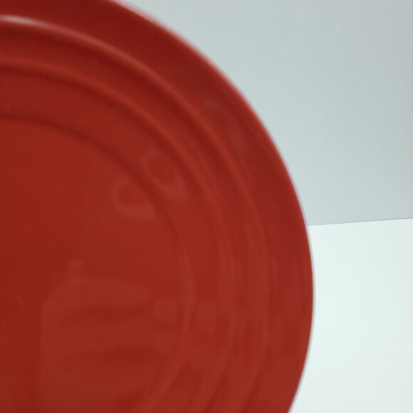 Rachael Ray Double Ridge Red Salad Plates Embossed Dessert Plates - Picture 6 of 8